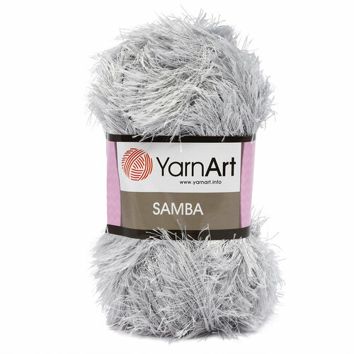 Пряжа для вязания YarnArt 'Samba' травка, 100г, 150м (100% полиэстер) (10 светло-серый), 5 мотков пряжа византия травка 0054 100% полиэстер 100г 150м