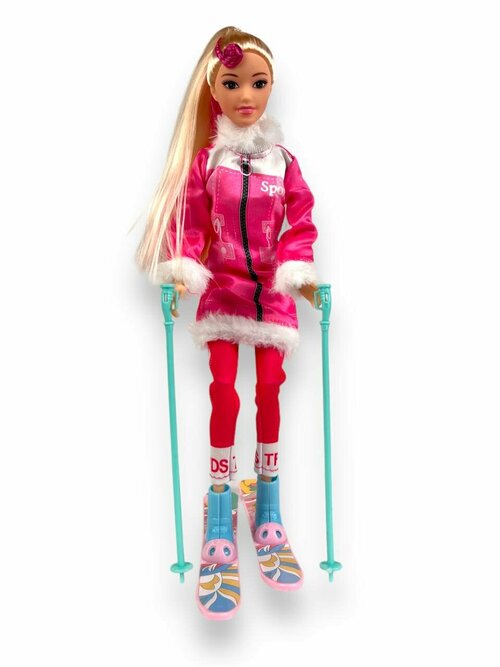 Кукла Барби с лыжами и сноубордом