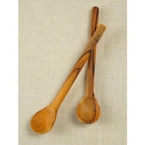 Набор деревянных десертных ложек / Древесина грецкого ореха / Ручная работа / Эколожки