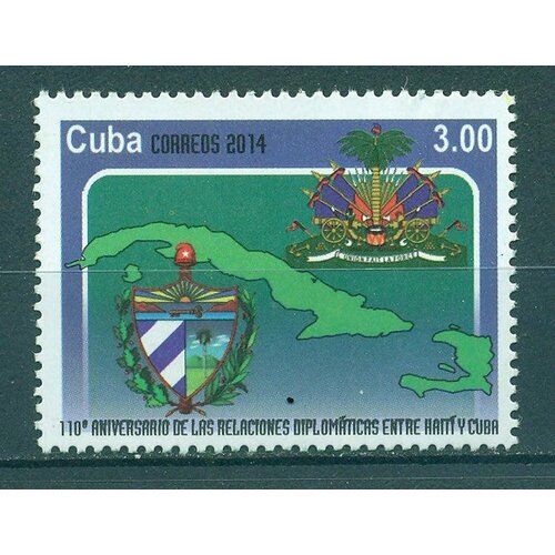 Почтовые марки Куба 2014г. 110-летие дипломатических отношений с Гаити Карты, Гербы, Дипломатия MNH
