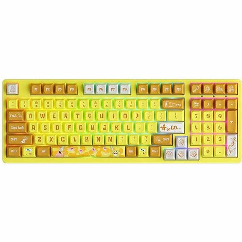 Игровая клавиатура AKKO 3098S (Латиница, цвет Спанч Боб)