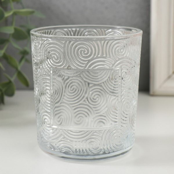 фото Банка для свечей стекло "Вихрь" прозрачная 350 мл 8.5х8.5х10 см