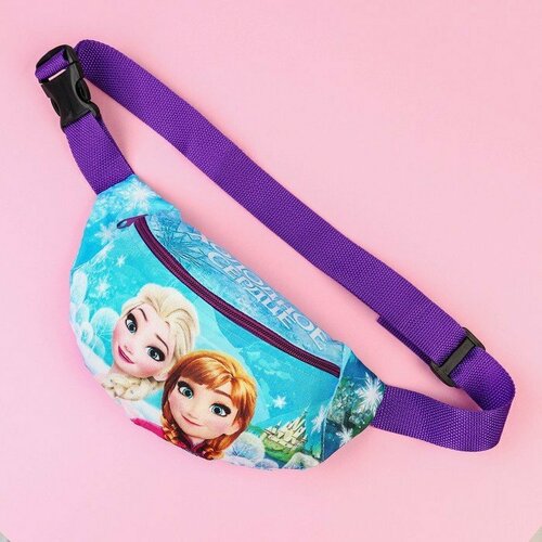 фото Сумка поясная disney, голубой/фиолетовый