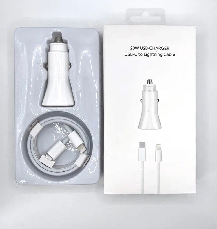 Автомобильное Зарядное Устройство, Для iPhone 20W+Кабель USB Type C -Lightning 20W 2in1 GC (для Автомобиля) BUT-STORE — фото 1