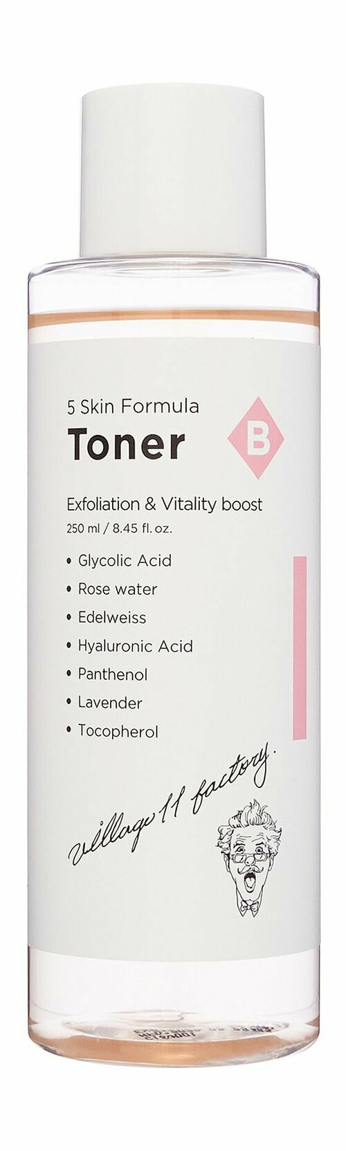 Увлажняющий тонер для лица с витаминами и гликолевой кислотой / Village 11 Factory B Skin Formula Toner