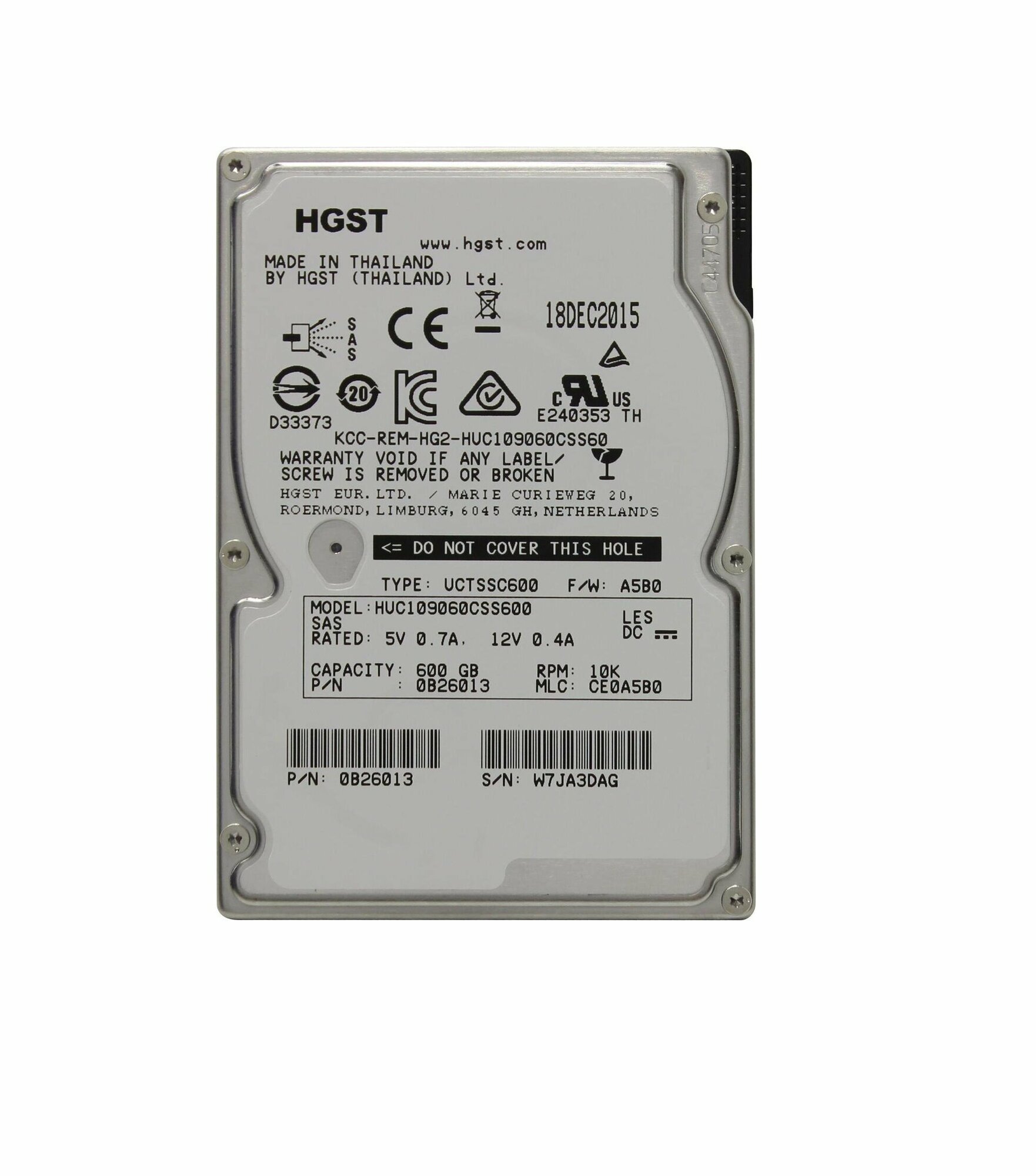 Жесткий диск HGST HUC109060CSS600 2,5" 600GB SAS 6Gb/s C10K900