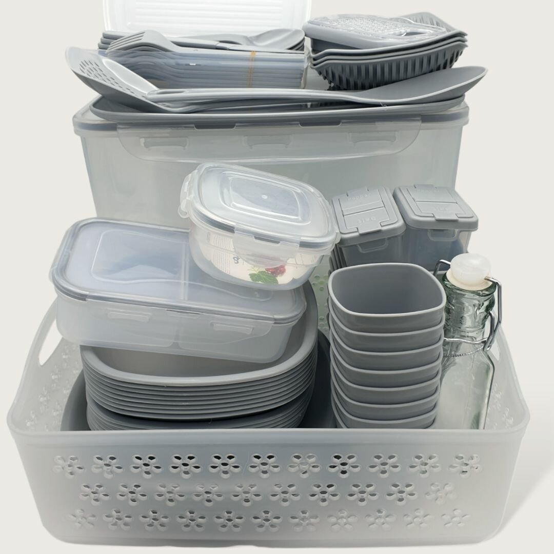 Набор пластиковой посуды для пикника, дачи, кухни, на 8 персон - фотография № 6