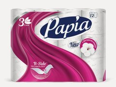 Изображение товара Туалетная бумага Papia, 3 слоя, 12 рулонов