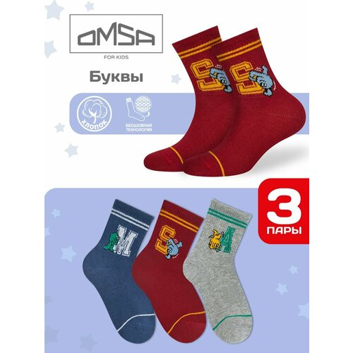 фото Носки omsa размер 35-38 (20-22), красный, синий