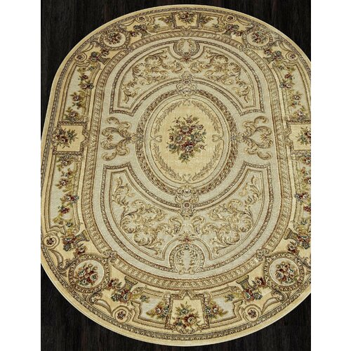 Ковер россия Ковер бельгийский Овальный на пол в гостиную в спальню 200х290 см бежевый классический ворс 5 мм 387119