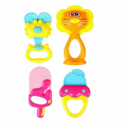 Набор погремушек Яркое настроение 4шт с прорезывателем 1606₽