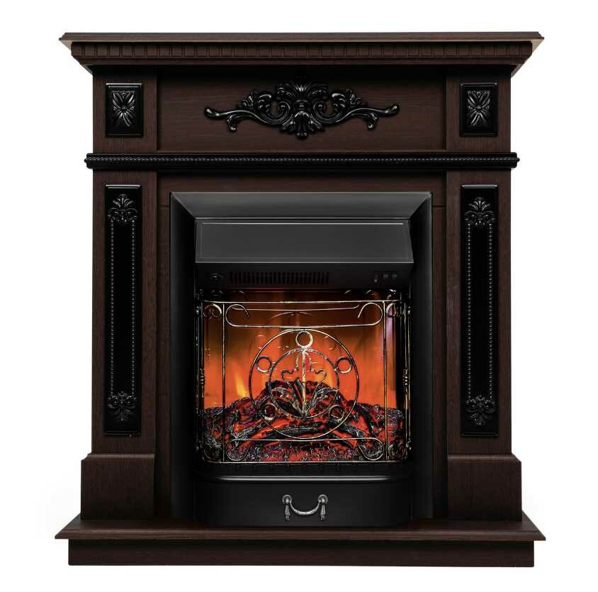 Камин RealFlame Majestic Lilian DN 1.5кВт напольный с эффектом живого огня с очагом Majestic Lux Black