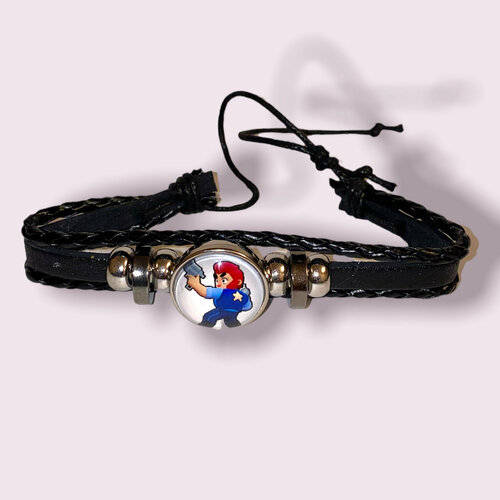 Браслет, белый, красный