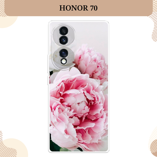 Силиконовый чехол Розовые и белые пионы на Honor 70 / Хонор 70 силиконовый чехол розовые и белые пионы на honor 30 хонор 30