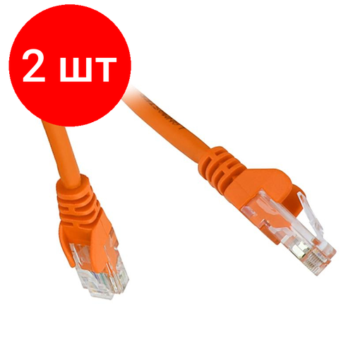 Комплект 2 штук, Патч-корд Lanmaster LSZH UTP Cat.6, 1.0 м, оранжевый (LAN-PC45/U6-1.0-OR)