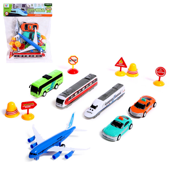 фото Sima-land Игровой набор «Городской транспорт», инерция, цвет микс