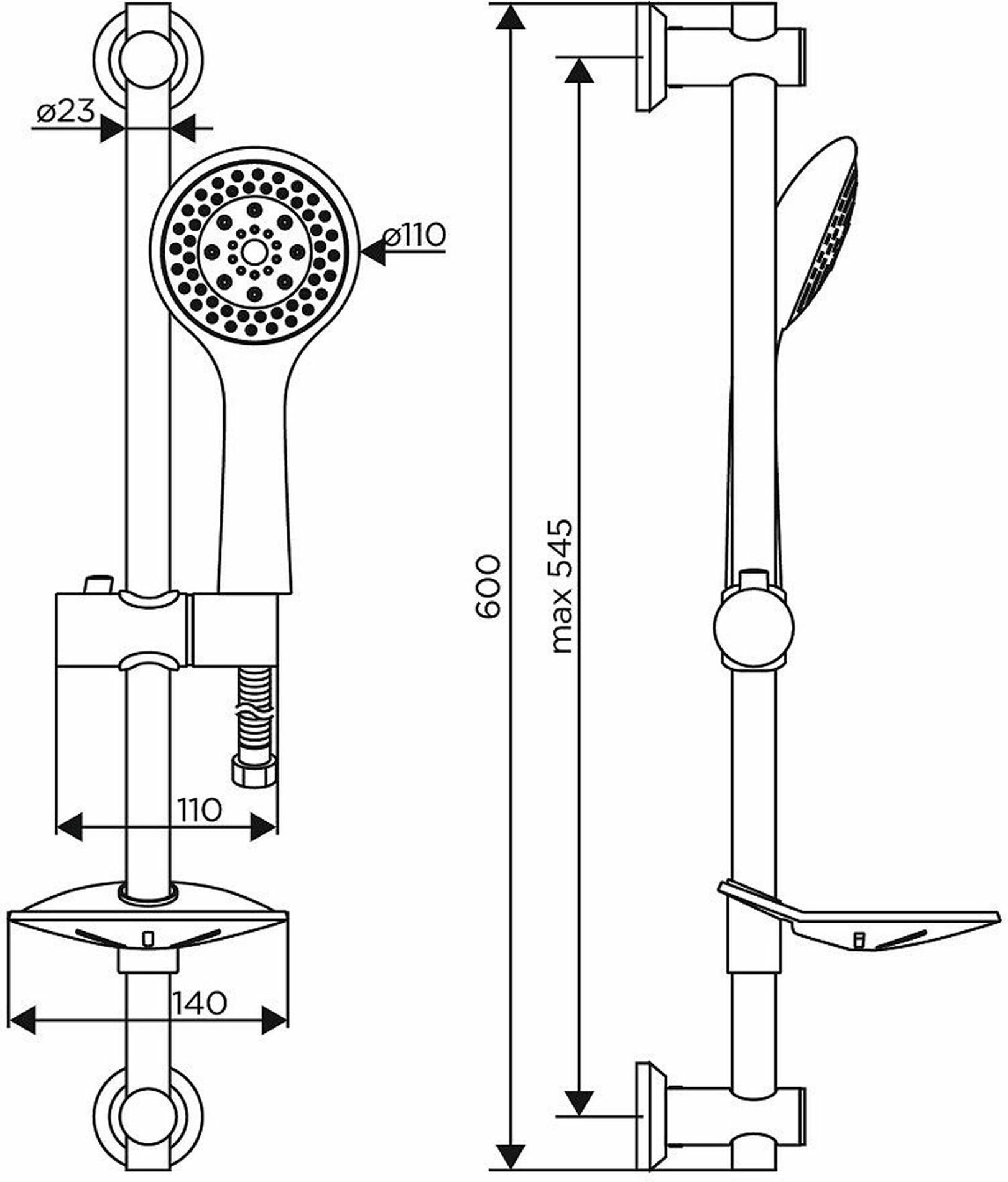 Душевой комплект Dorff Norma D0101000 хром