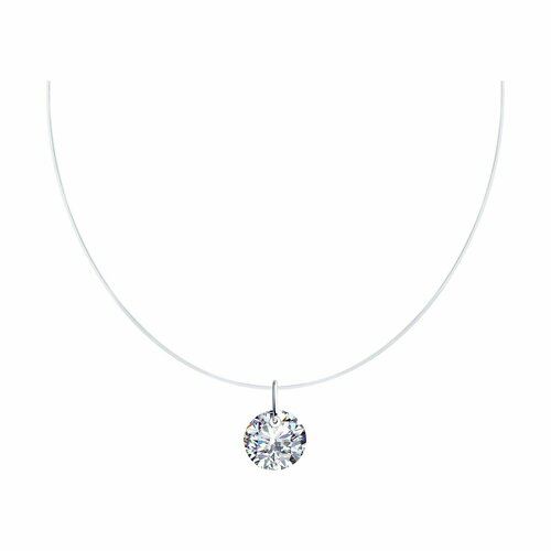 фото Колье tosya колье леска с фианитом, серебро, 925 проба, фианит, длина 45 см., белый