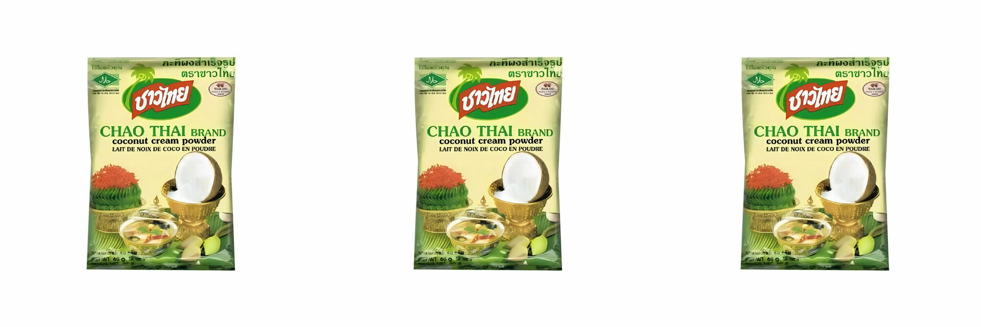 Chao Thai Brand Сухое молоко Кокосовое, 60 г, 3 шт