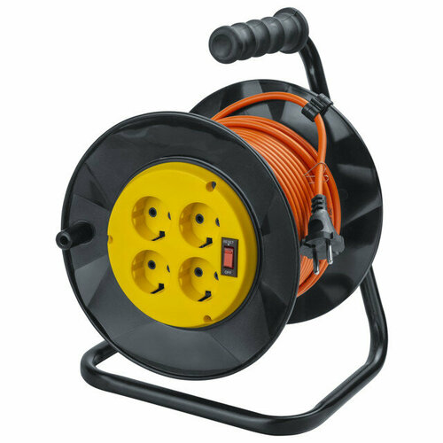 Удлинитель на катушке navigator 4 гнезда пвс сз с выкл ip20 3х075мм 6a 30м 9229₽