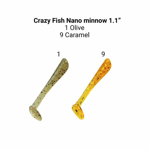 Силиконовые приманки Crazy Fish Nano Minnow 1.1 68-27-1/9-6 (аромат кальмар)