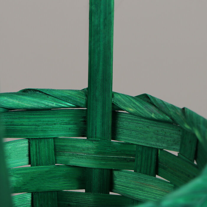 Корзина плетёная, D13 x H9.5/28см , бамбук, зеленый 9904858