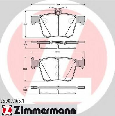 Комплект тормозных колодок дисковый тормоз зад Zimmermann 25009.165.1