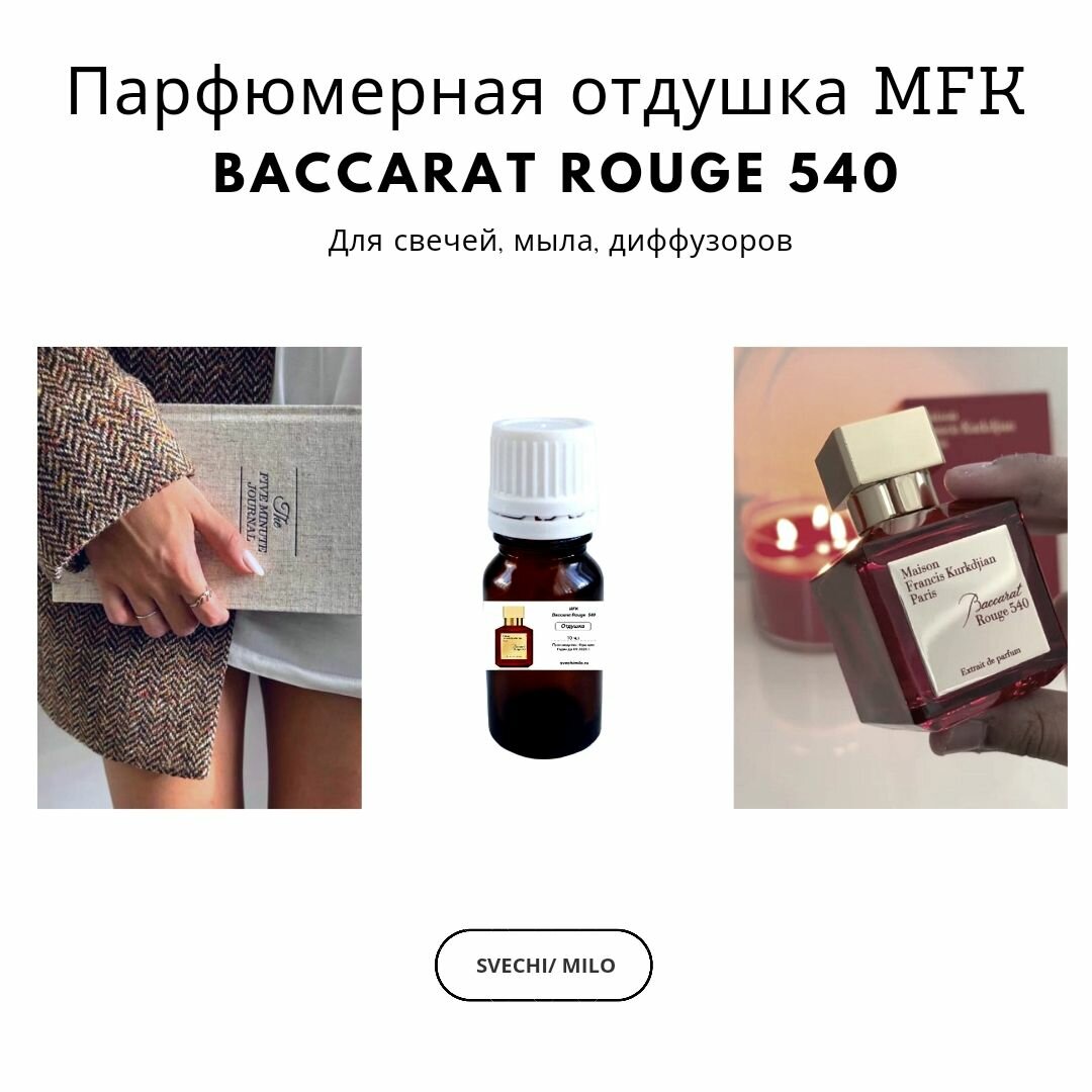 Парфюмерная отдушка Baccarat Rouge 20 мл для изготовления свечей, мыла и диффузоров