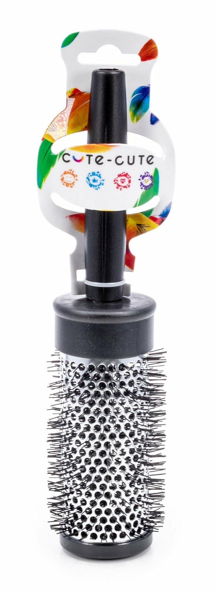 Брашинг расческа Cute-cute / Кьют-кьют для укладки волос термическая с пластиковой щетиной, диаметр 47мм, длина 245мм / стайлинг для объема