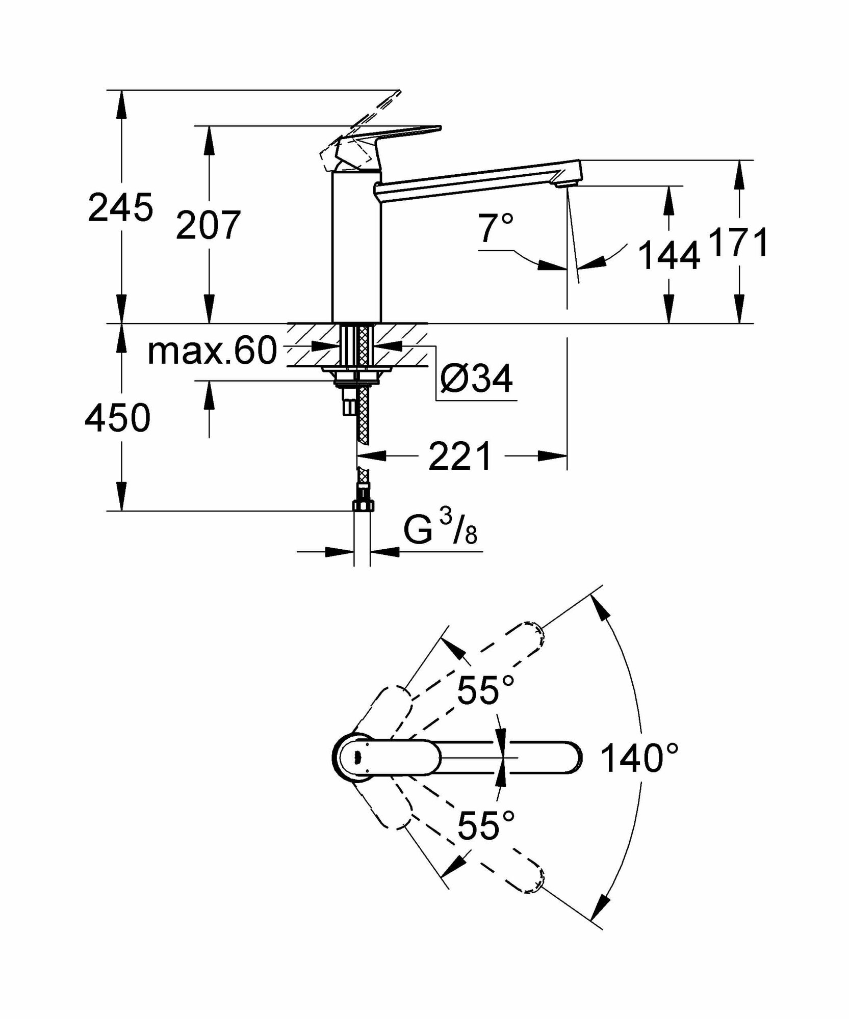 Смеситель для раковины Grohe - фото №12