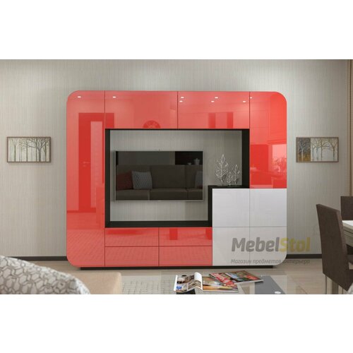 Стенка для гостиной Мебелеф «Мебелеф-3» красный