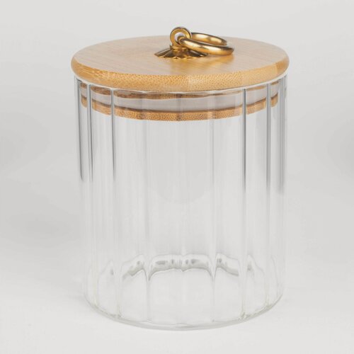 Изображение товара Банка для сыпучих продуктов, 500 мл, стекло Б/бамбук, Camellia