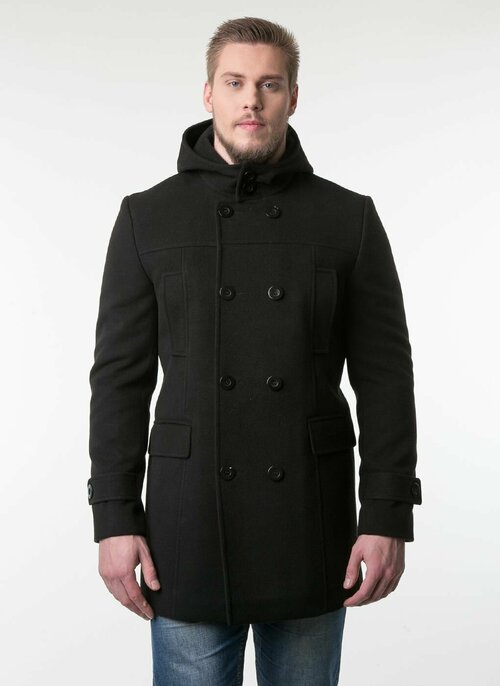 Пальто КАЛЯЕВ, размер 52, черный