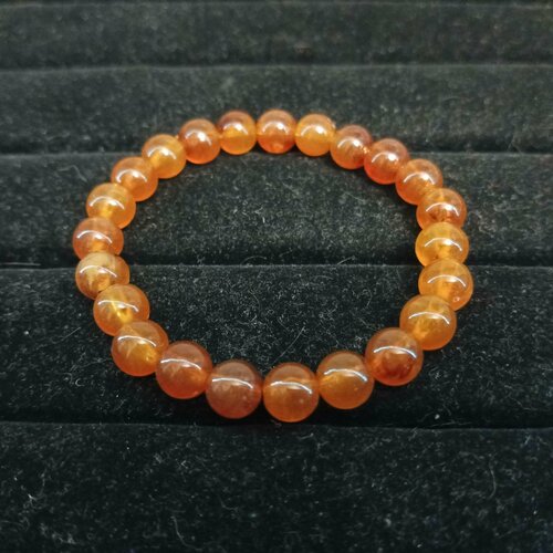 фото Браслет, янтарь синтетический, размер 16 см, диаметр 5 см, красный, желтый уральские камни