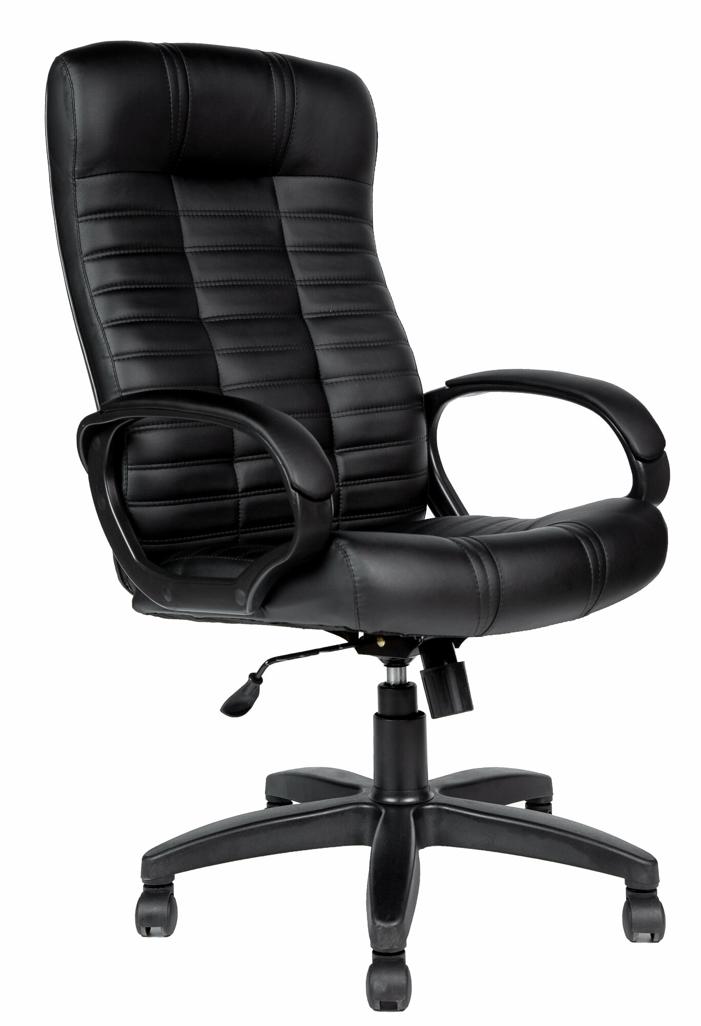 Кресло компьютерное Евростиль, игровое кресло Атлант Ультра SOFT, экокожа черная