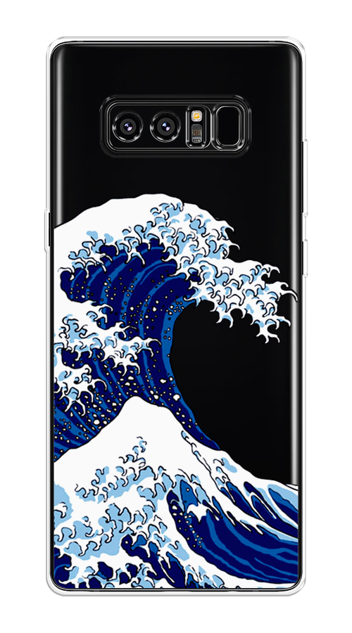 Силиконовый чехол на Samsung Galaxy Note 8 / Самсунг Галакси Ноте 8.0 "Волна в Канагаве", прозрачный