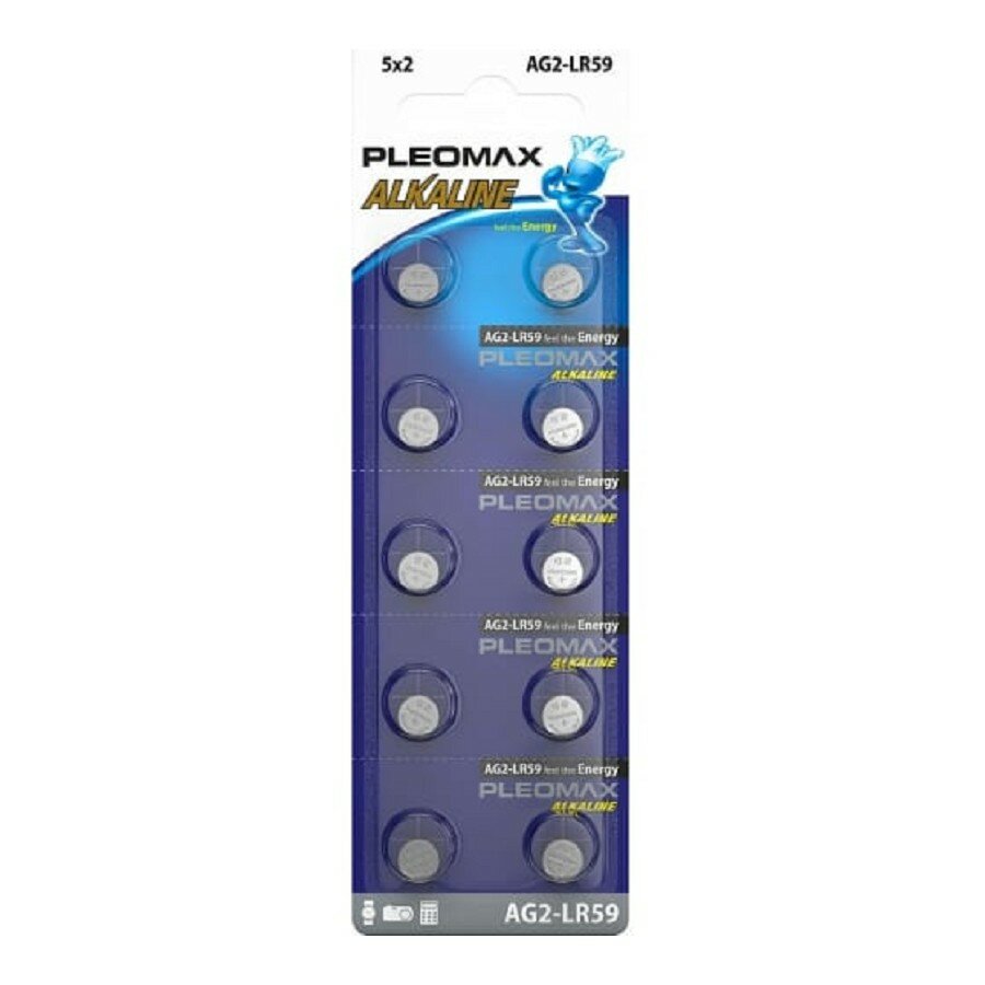 Samsung Батарейка Pleomax AG2 396 LR726 LR59 Button Cell 100 1000 98000 10 шт. в уп-ке