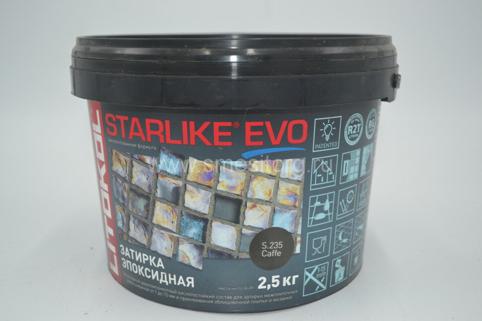 Litokol STARLIKE EVO - NEW! S.235 CAFFE эпоксидная затирка ведро 2,5 кг