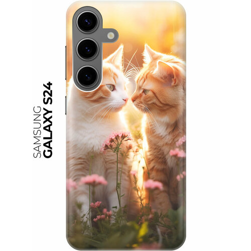 фото Силиконовый чехол на samsung galaxy s24 / самсунг с24 с рисунком "влюбленные котики" bestluck