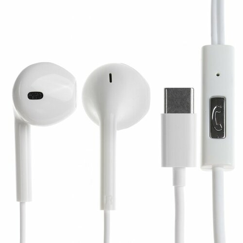 Наушники BYZ SE528 проводные вкладыши микрофон Type-C белые 702₽