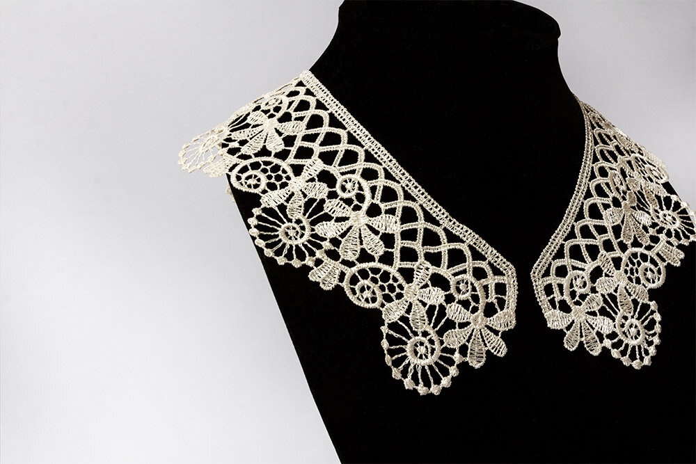 Гипюр "Gamma" воротник 65 мм VGM-65-04 в пакете с картонным еврослотом Турция под лен