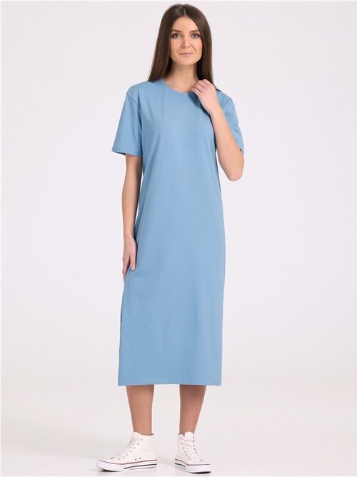 Платье Апрель, размер 84-164, голубой, серый