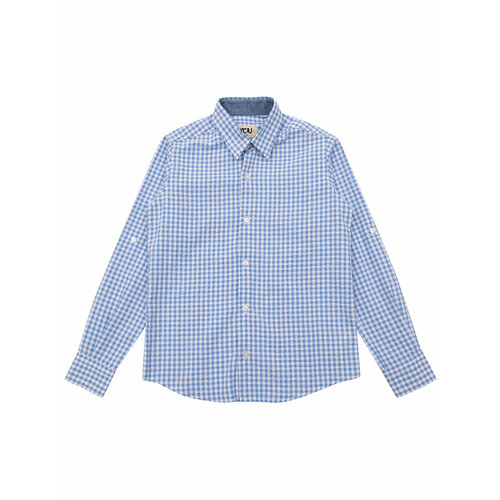 Рубашка Y-CLU', размер 128, синий рубашка y clu размер 128 бежевый