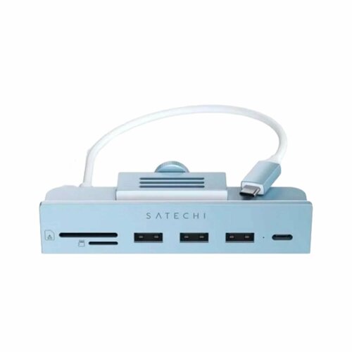 Satechi Aluminum USB-C Clamp Hub for 24 iMac blue usb хаб хаб usb satechi usb c aluminum usb c clamp hub для 24 imac st ucichb