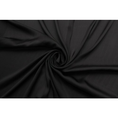 Ткань Шёлковый креп-жоржет Sable чёрного цвета, ш134см, 0,5 м