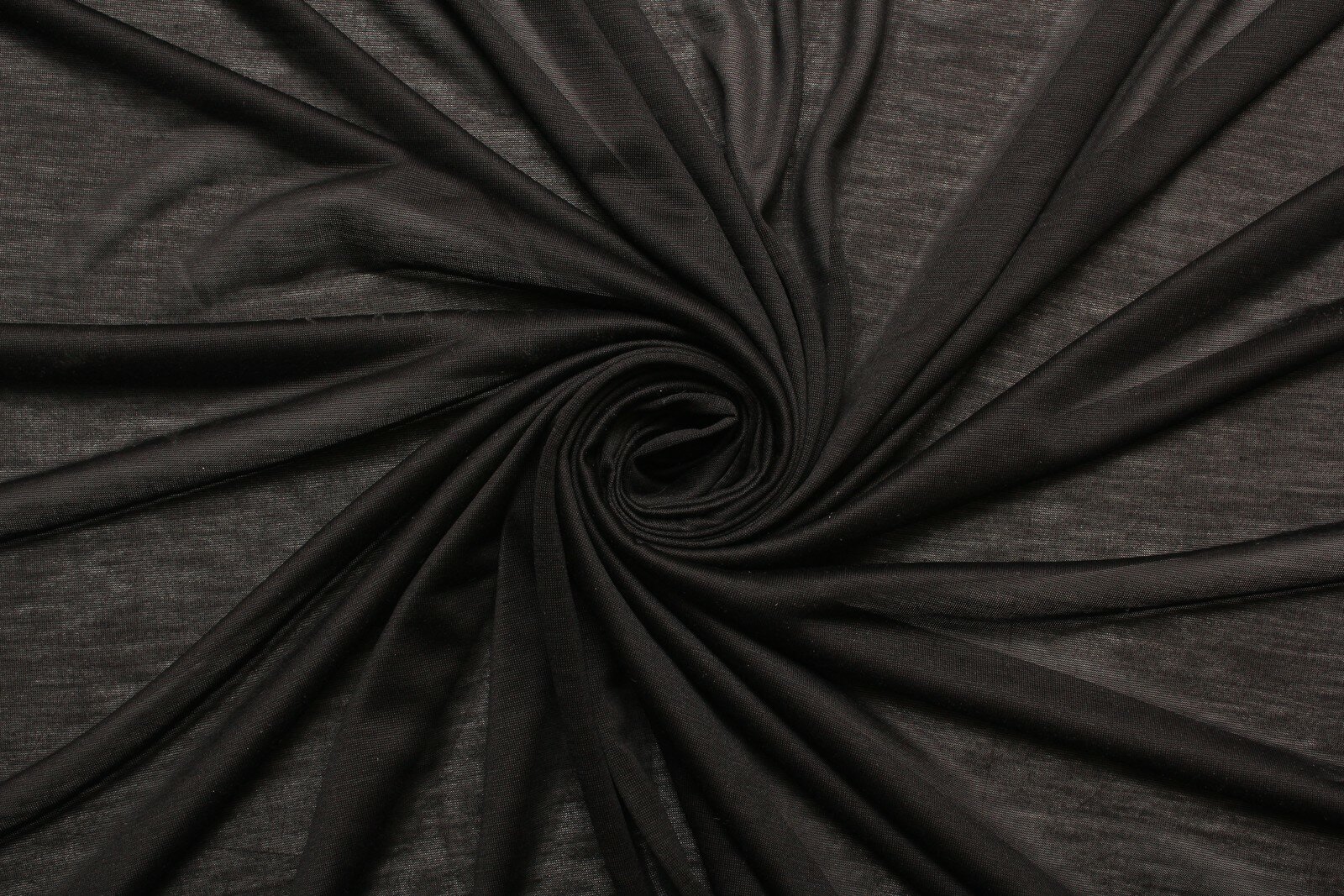 Ткань Трикотаж-вуаль-шёлк чёрный, ш130см, 0,5 м