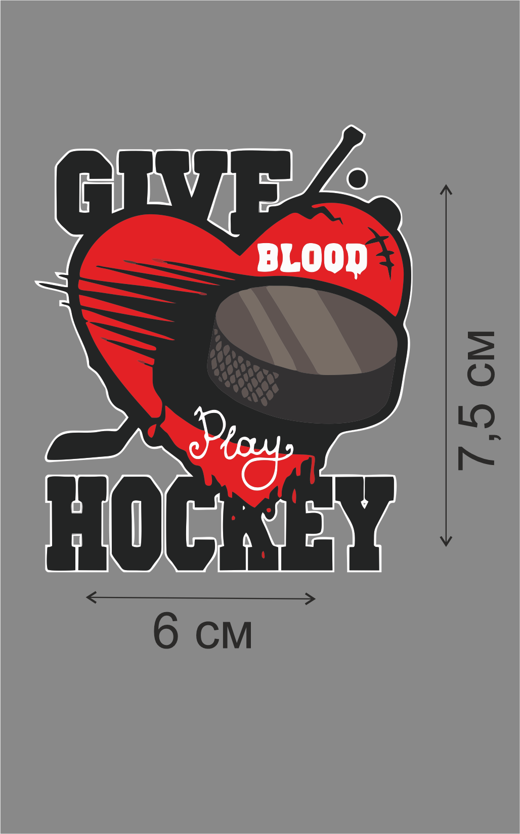 Наклейки "Play Hockey" 75х60