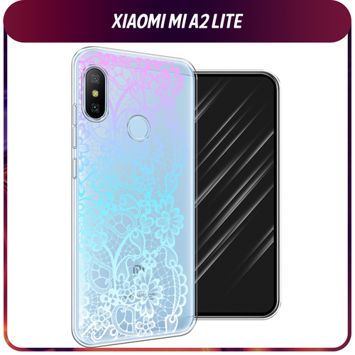 Силиконовый чехол на Xiaomi Redmi 6 Pro/6 Plus/Mi A2 Lite / Сяоми Редми 6 Про/6 Плюс/Ми A2 Лайт Радужный кружевной узор, прозрачный силиконовый чехол на xiaomi redmi 6 pro 6 plus mi a2 lite сяоми редми 6 про 6 плюс ми a2 лайт бигль в ладошках прозрачный