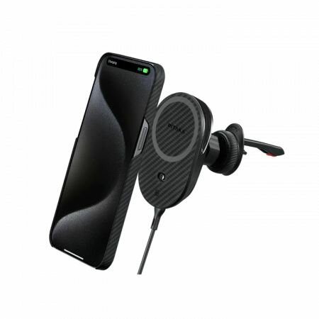 Автомобильный держатель с беспроводной зарядкой Pitaka MagEZ Car Mount Pro 2 - для iPhone 13/14/15 и Samsung S22/S23/S24