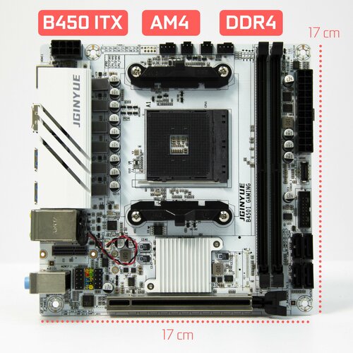 Материнская плата JGINYUE B450I Gaming AM4 DDR4 Wi-Fi M2 Mini-ITX 1230200₽